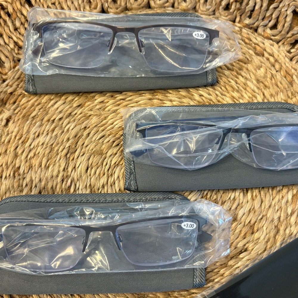 New 3 pack Stylish Black Reading Glasses Set